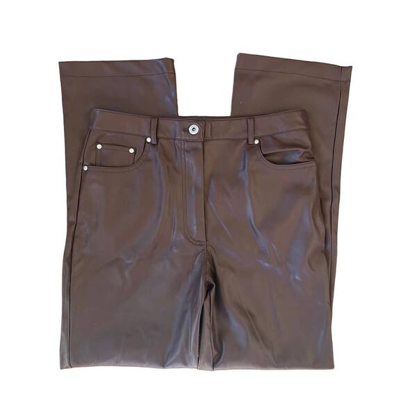 7 for All Mankind Faux Vegan Leather Slim Straight Pants - Picture 2 of 16